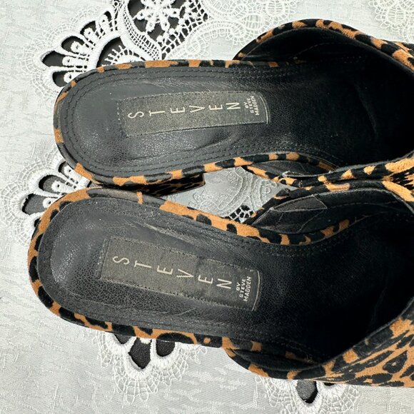 Steve Madden Cheetah Fabric pointed toe heeled slip on Mules SIze 7.5, SELMO1S1 - Picture 7 of 8